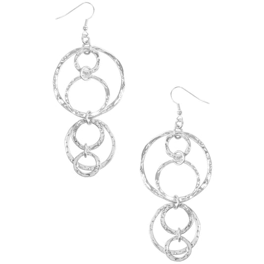 KARINE SULTAN - Multiple Circle Dangle Earrings - 24K Gold Plated: Silver