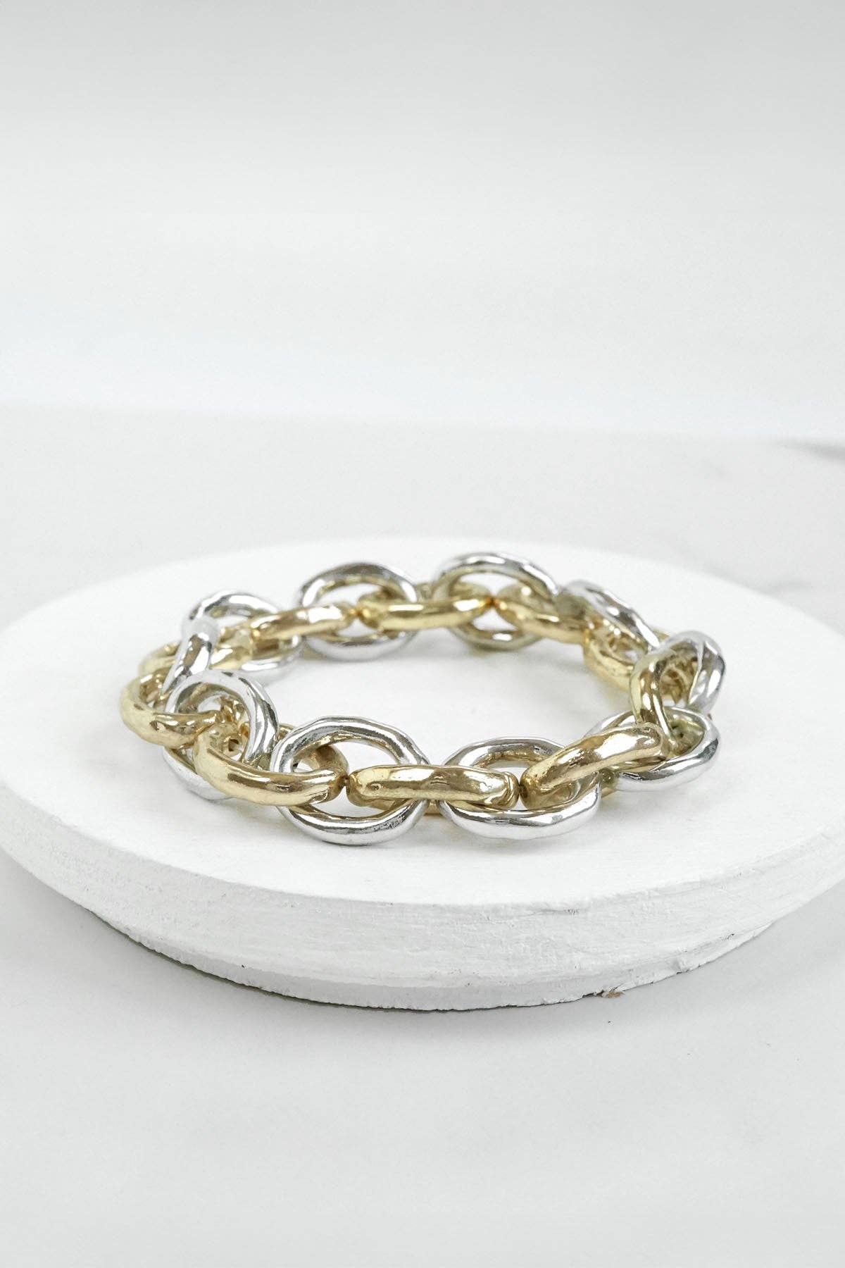 PennyLine inc - Chunky Chain Bracelet in Silver and Gold tone