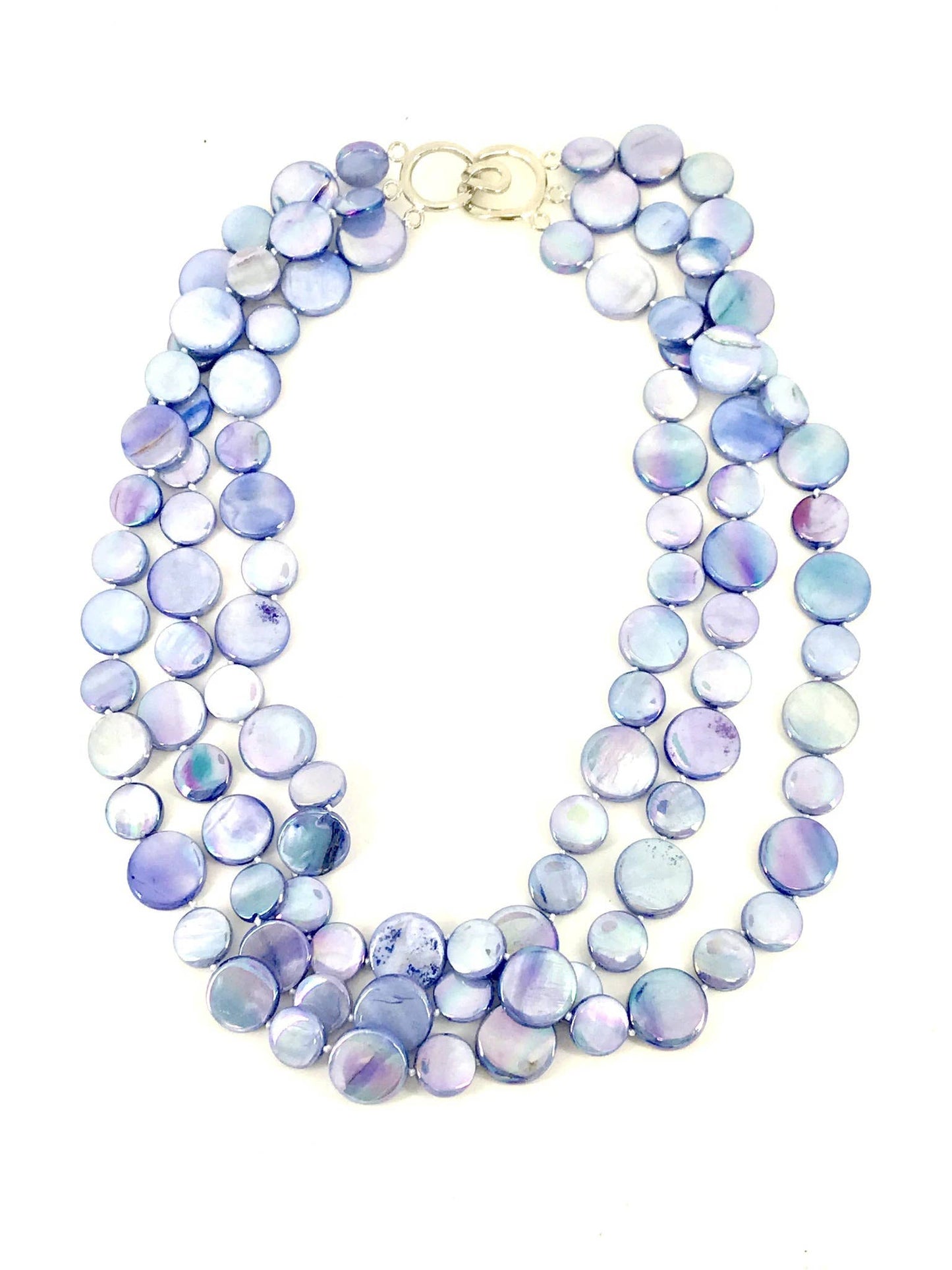 Sea Lily - 252024 - New Blue 3 Strand MOP Necklace