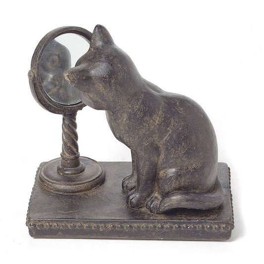Abbott - Sm Cat Gazing In Mirror Fig-3.5" H