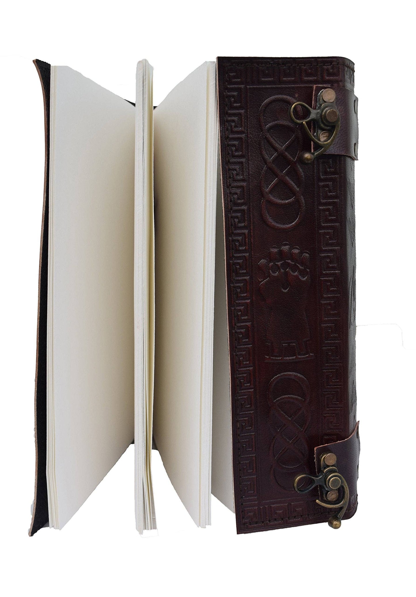 Immart Global LLC - Handmade Leather Journal With Avengers embossed Stone Diary: Brown / Unlined