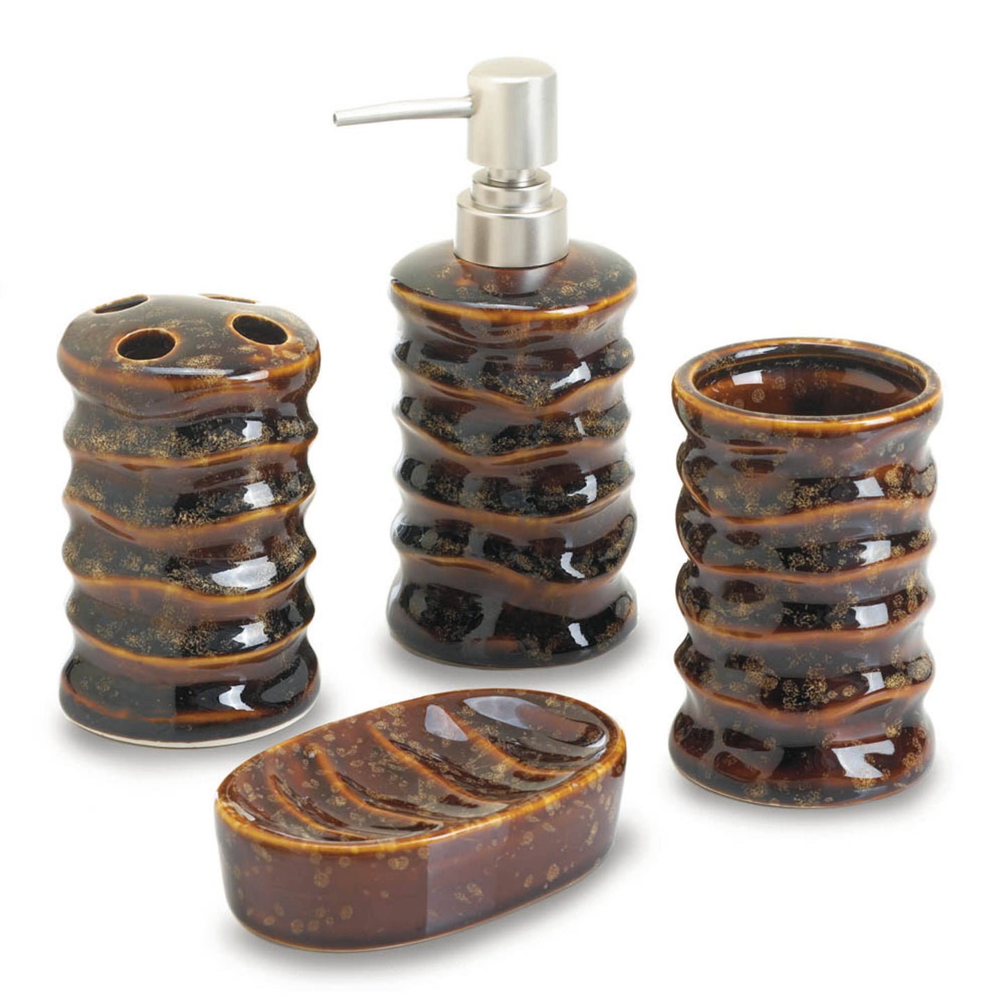 Zingz Home - Brown Stony Bath Accessory Set