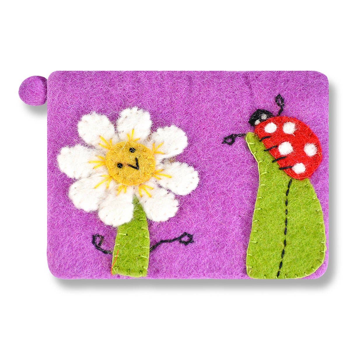 BNB Crafts Inc. - SunFlower and Lady Bug Coin Purse: Turquoise
