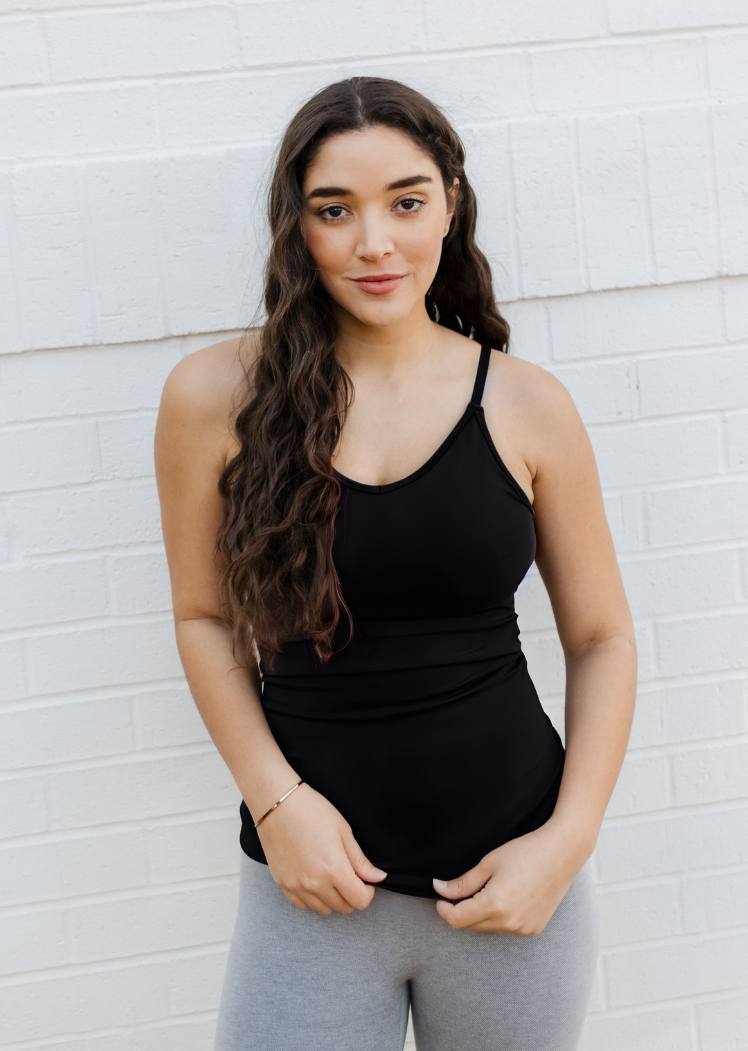 ELIETIAN - Built In Bra Cami: Tan