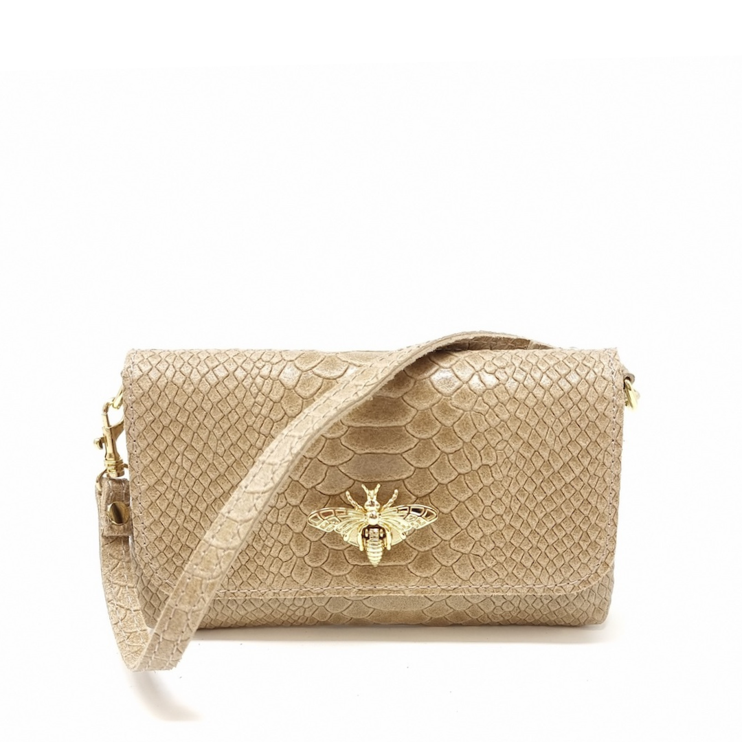 German Fuentes Handbags - GF1184  GENUINE ITALIAN LEATHER BUTTERFLY CROSSBODY BAG: NAVY BLUE