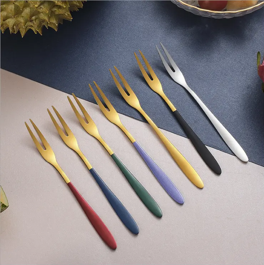 Sostraw & SmartThings - Small Fork - For Appetizers, tapas or Dessert - 10 colors: Black