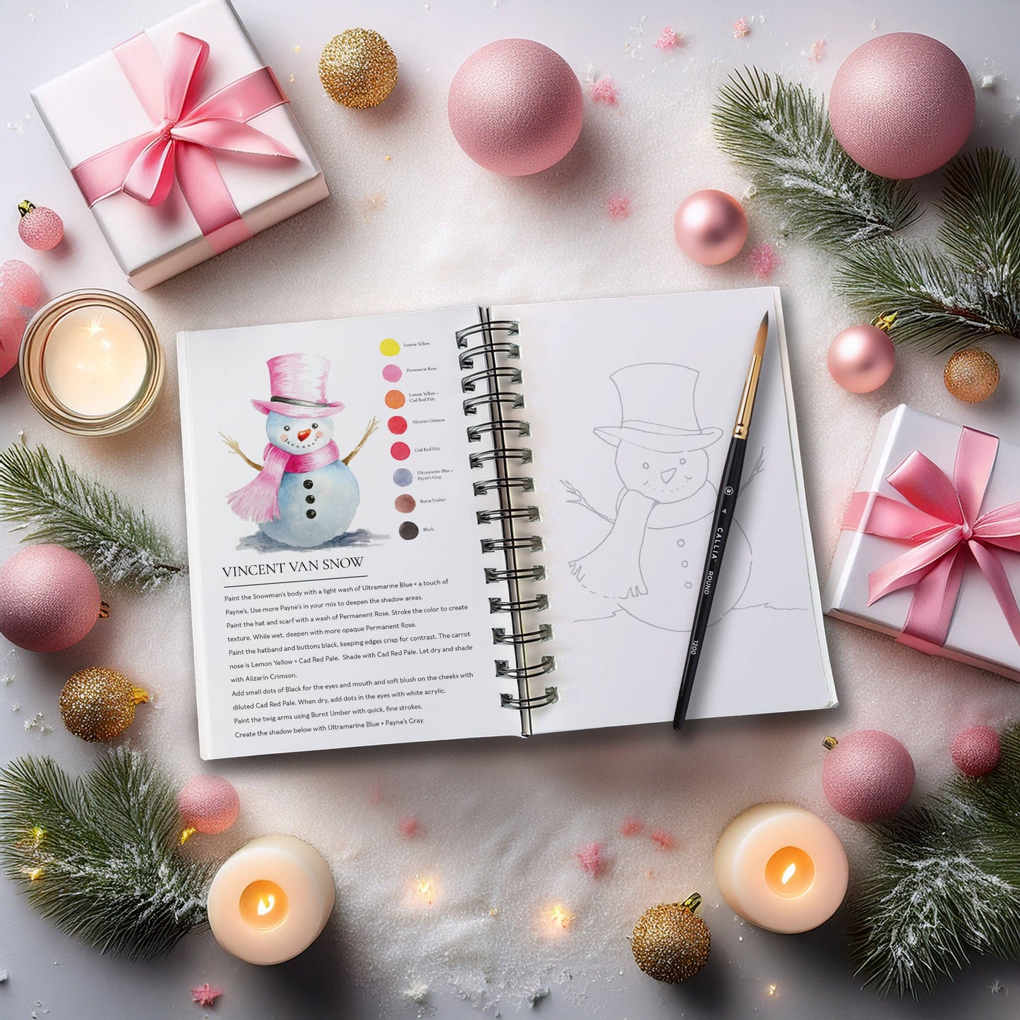 Willow Wolfe USA - Happy Holidays Watercolor Workbook by Willow Wolfe