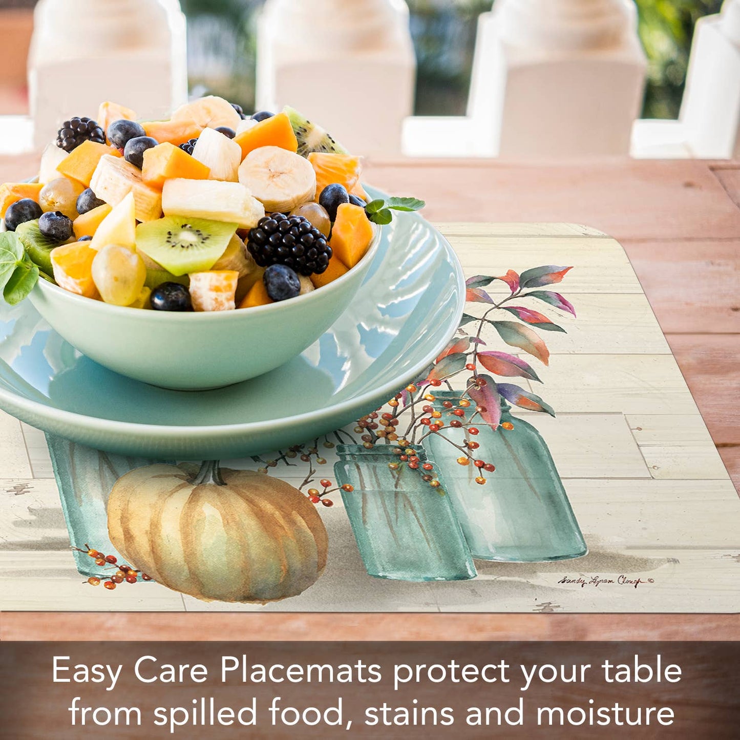 CounterArt/Highland Home/Thirstystone - Pumpkin Time Reversible Rectangular Plastic Placemat