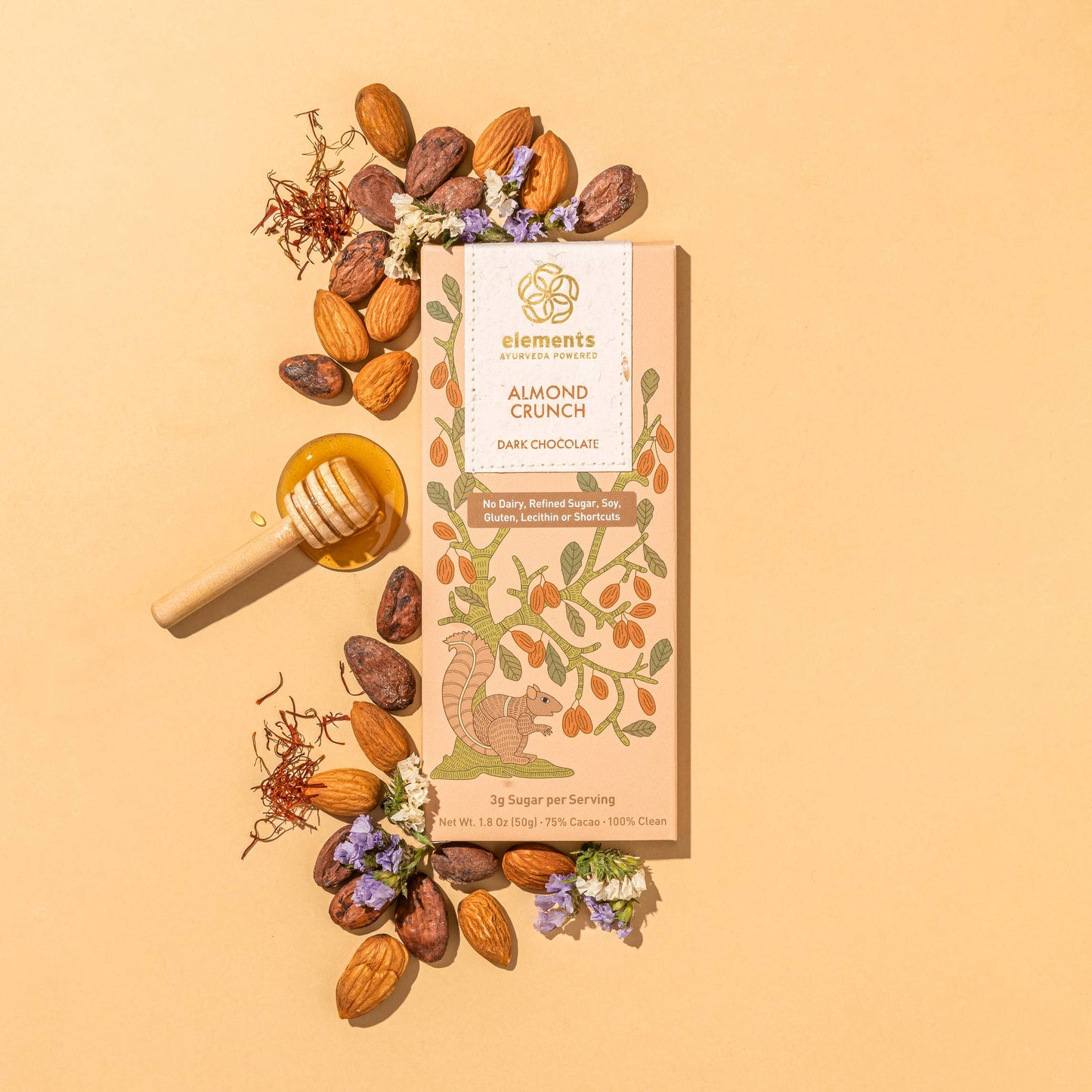 Elements Truffles - Almond Crunch 75% Dark Chocolate