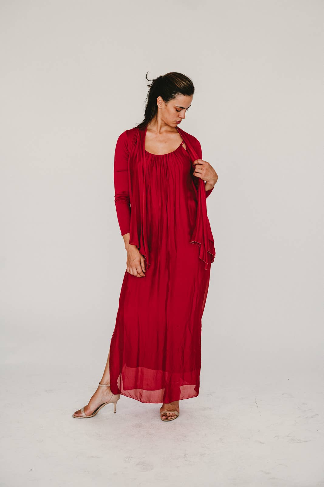 Dance in Paris - Solid Maxi Dress: Black