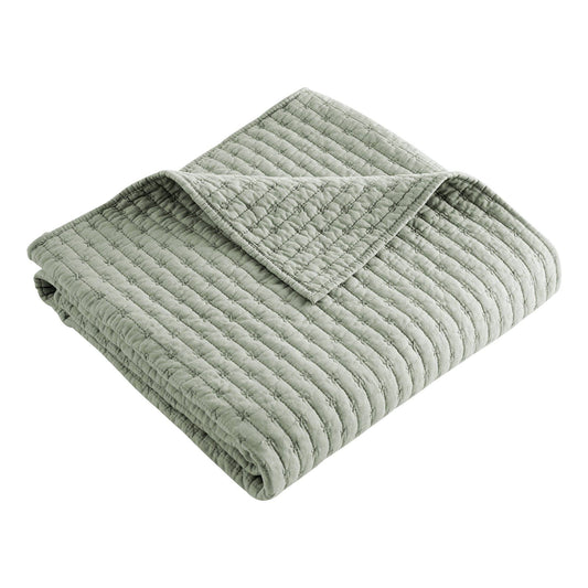 Levtex Home - Cross Stitch Quilted Throw: Sage