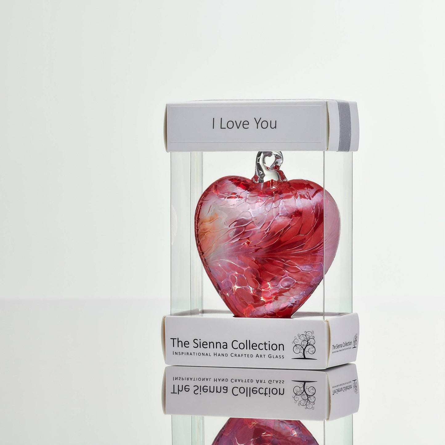 Sienna Glass - 8cm Friendship Heart - I Love You - Red