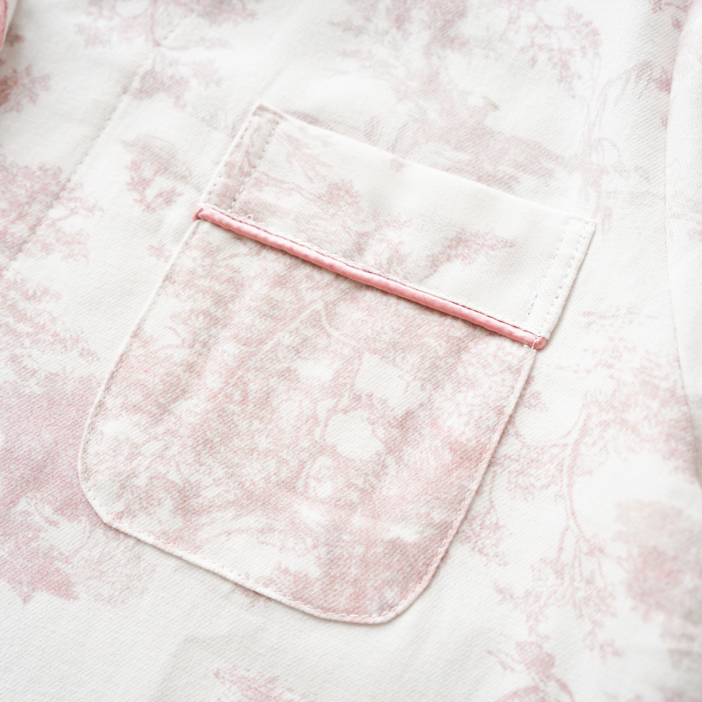 DrifWoo - Soft Pink Toile Print Loungewear – Spring Cozy Homewear: L
