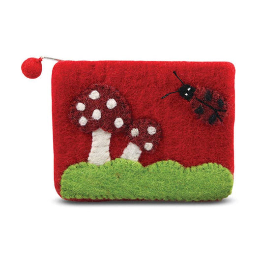 BNB Crafts Inc. - Mushroom With Ladybug Coin Purse: Red