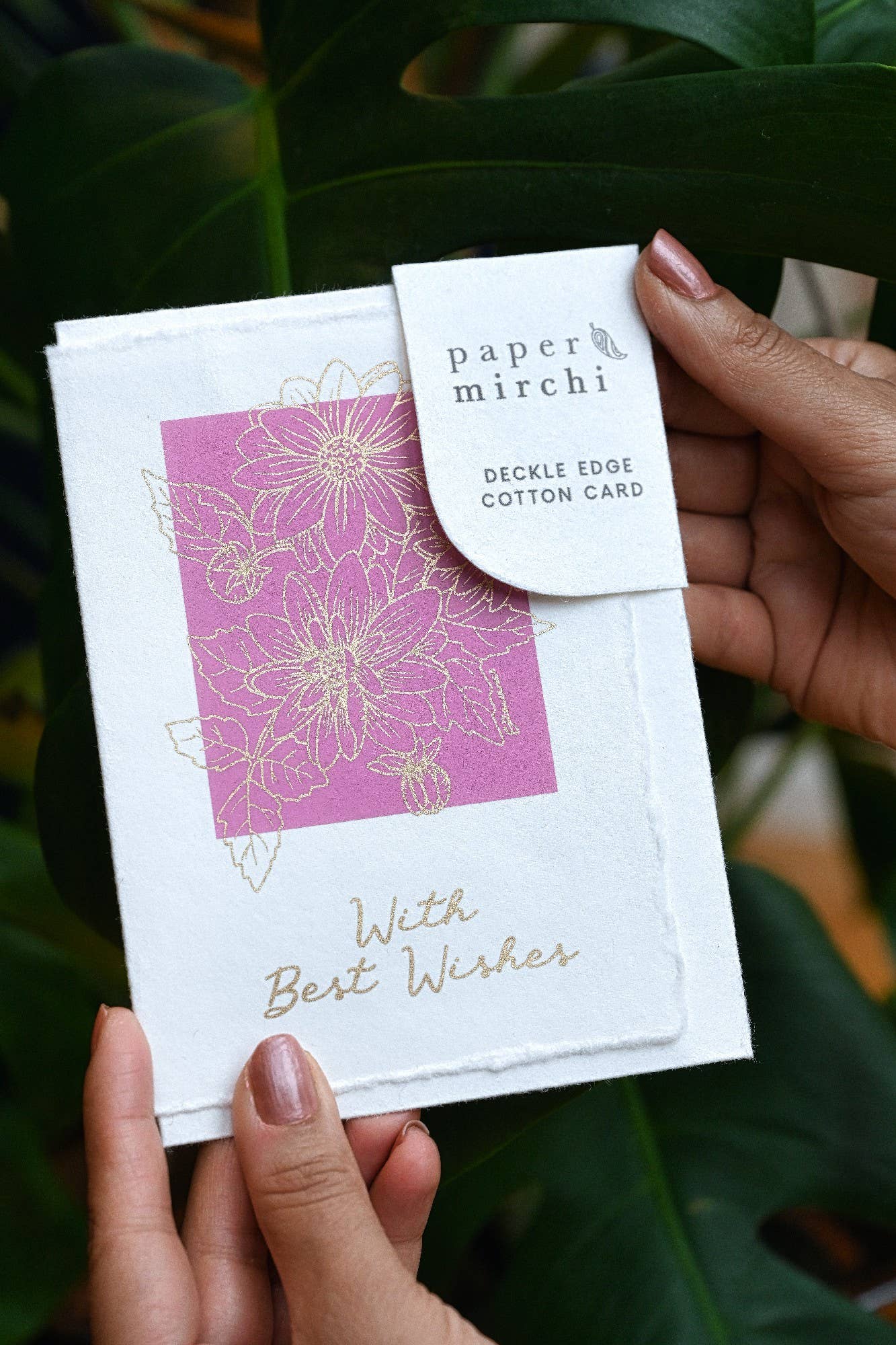 Paper Mirchi - Deckle Edge Cotton Card - GC Dahlia Mauve