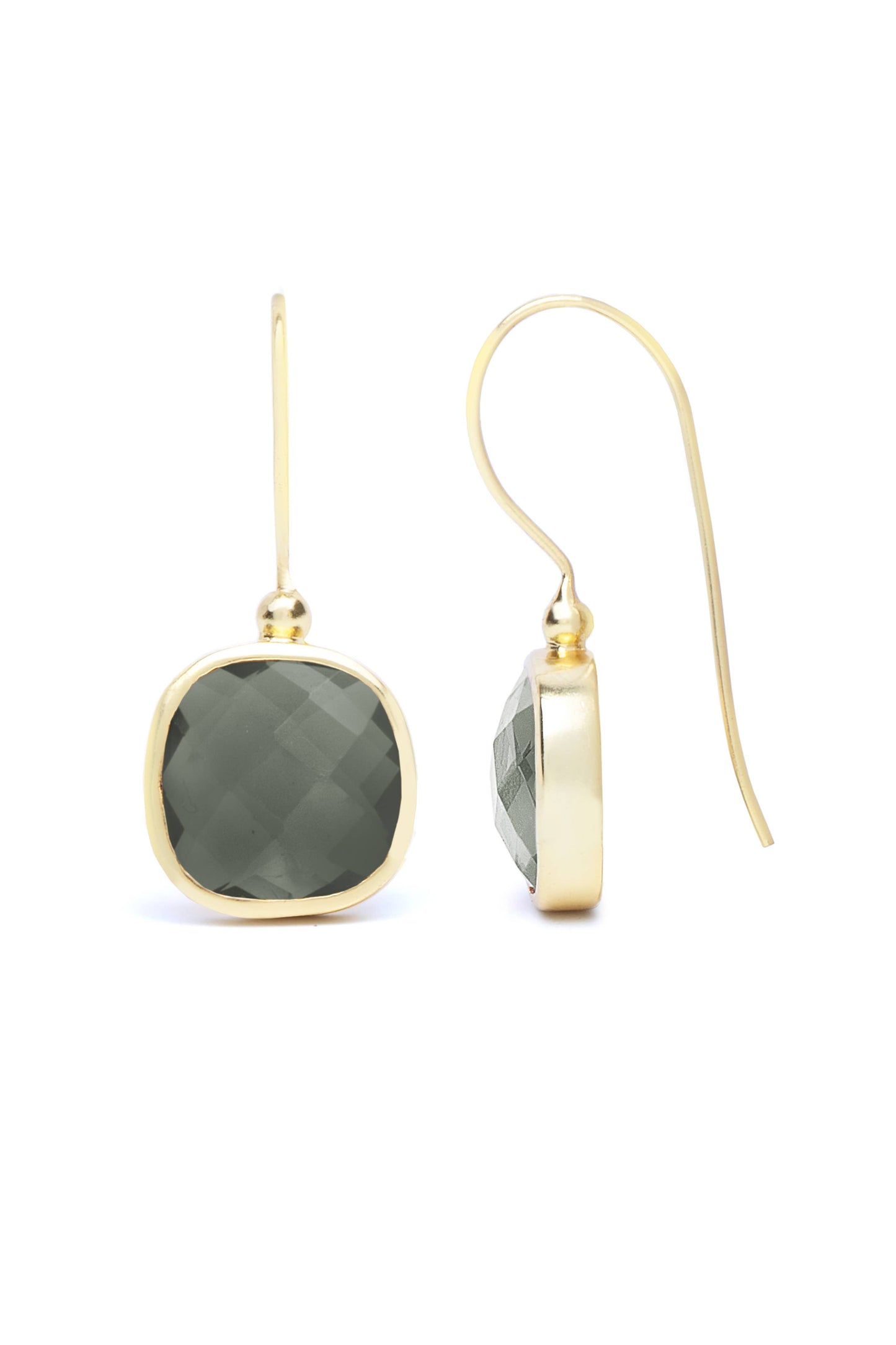 SAACHI - Cushion Cut Gemstone Earrings: GREEN
