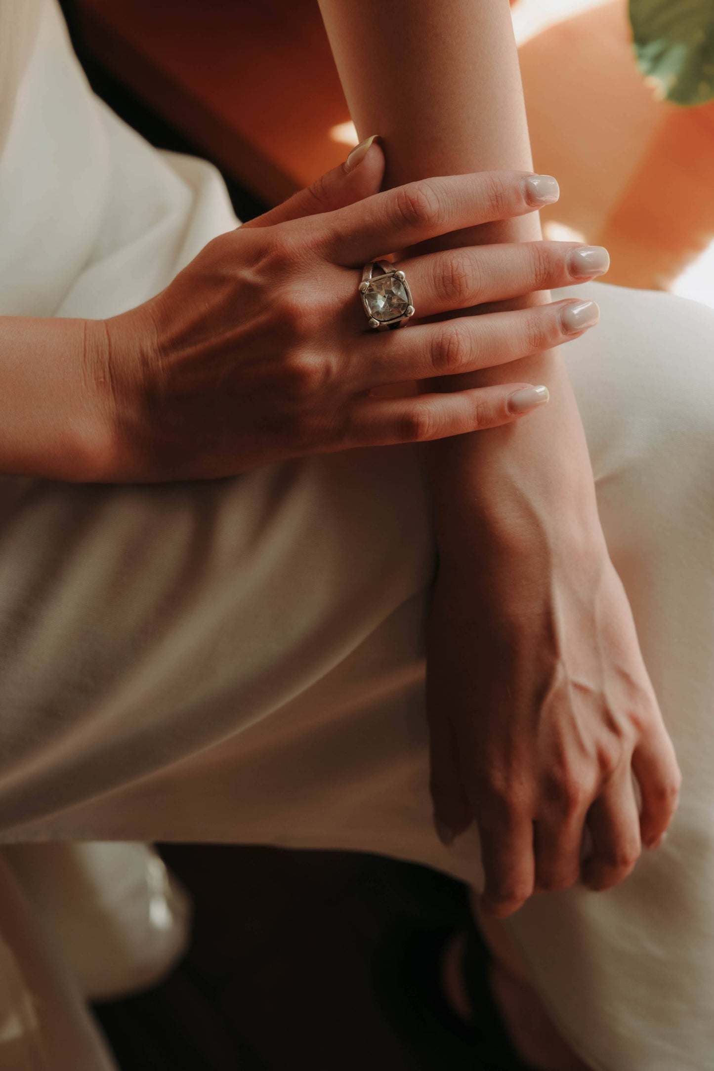 Chanour - Handmade Crystal Brass Ring - 6830