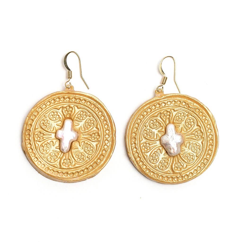 Hidden Truth Jewelry - Pearl Insert with Truth Cross Dangles