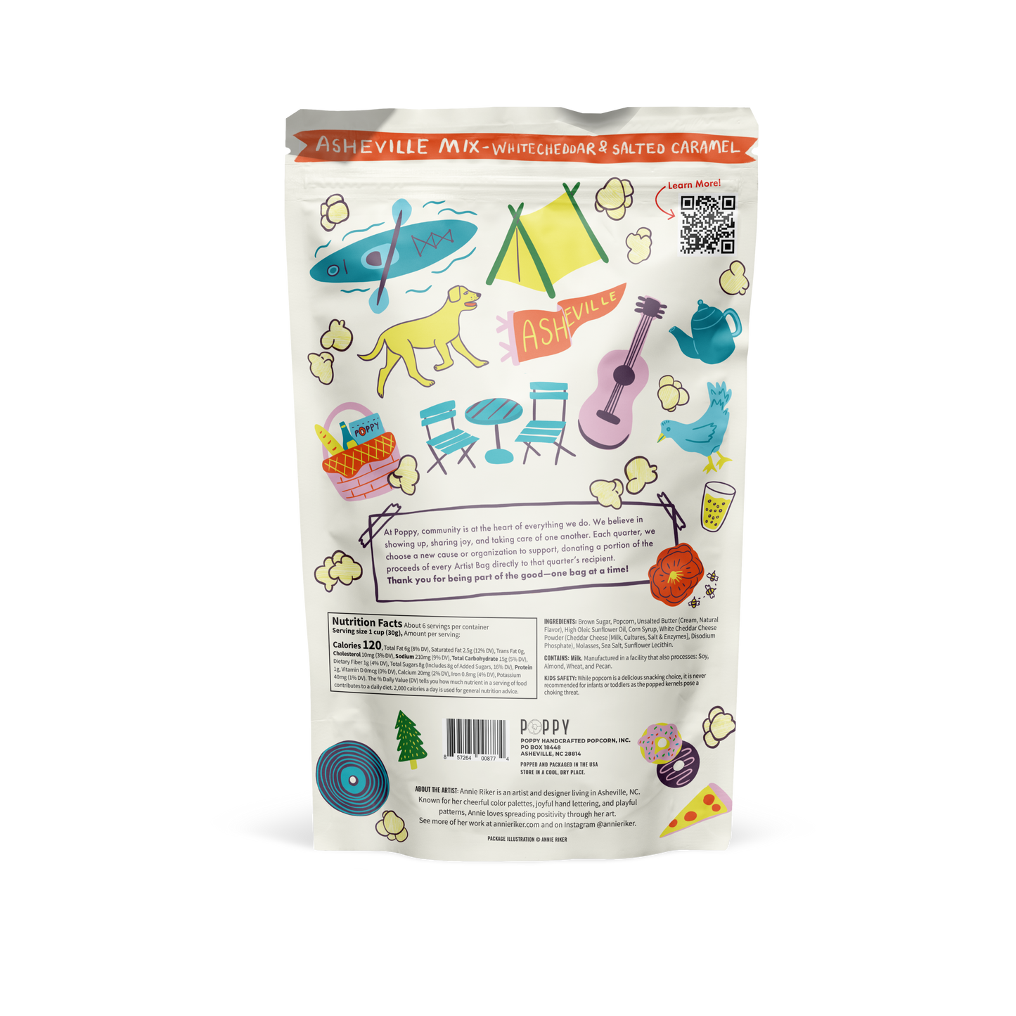Poppy Hand-Crafted Popcorn - Asheville Mix Artist Bag Popcorn