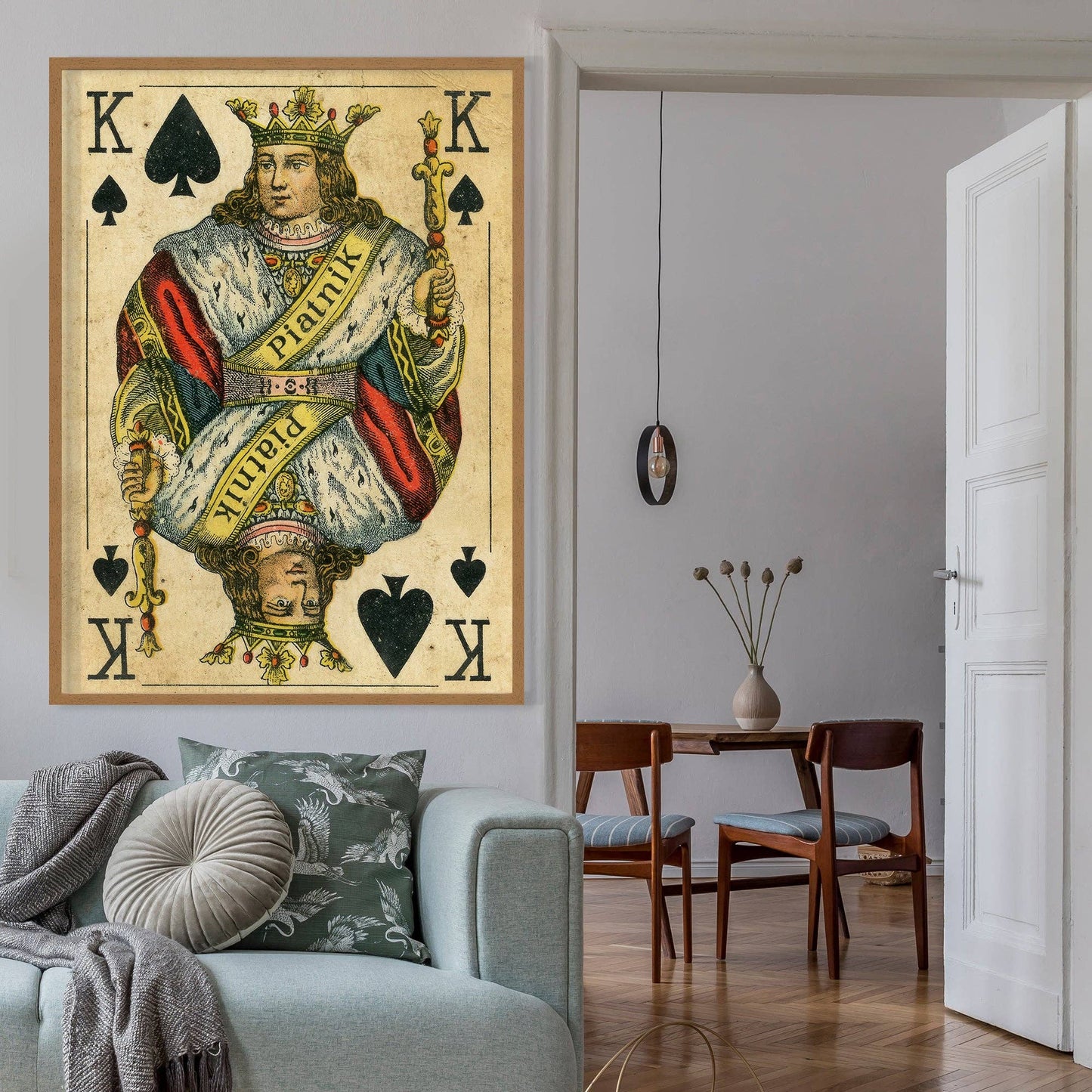 Ink & Drop - Vintage Playing Card Print - King of Spades: 11 ¾ x 15 ¾ in | 30x40 cm / Matte