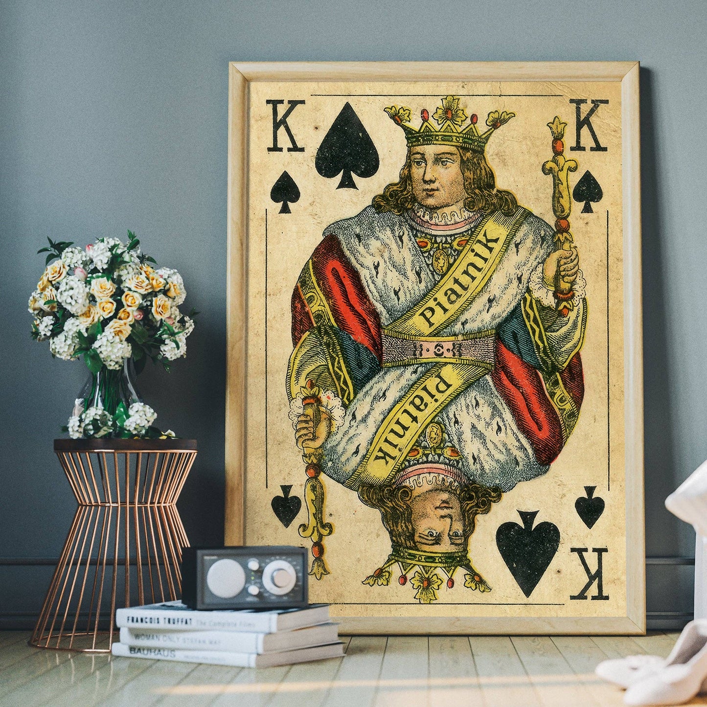Ink & Drop - Vintage Playing Card Print - King of Spades: 11 ¾ x 15 ¾ in | 30x40 cm / Matte