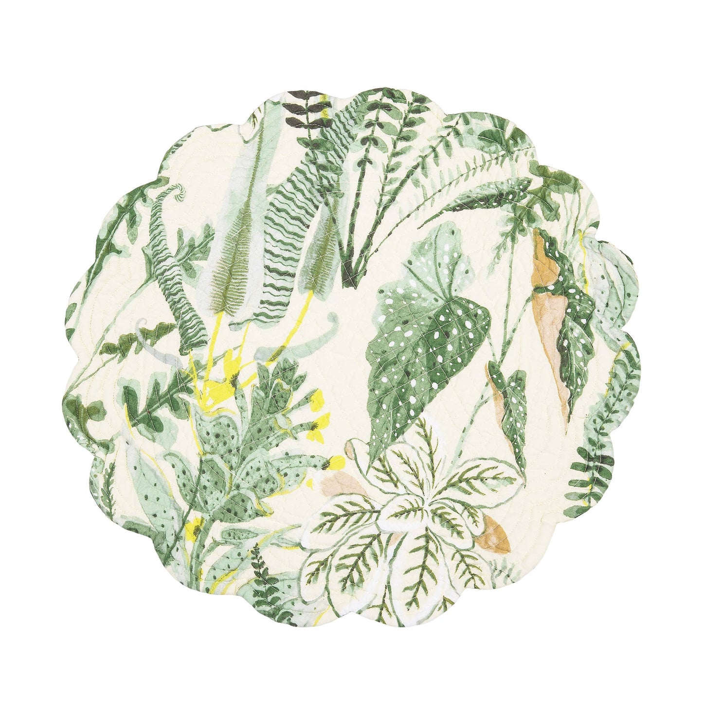 C&F Home - Parson Tropical Leaves Round Placemat