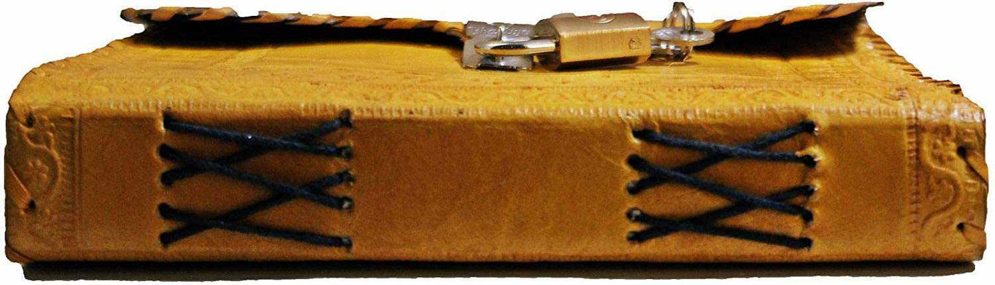 Tuzech Leather - TUZECH Leather Journal for Men and Women Leather Diary to Write Poems,Sketchbook, Record Keeping Notebook Personal Memoir with Lock and Key - Unlined 7 Inches: Brown