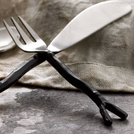 India Handicrafts Inc - 4.5" Steel Cocktail Fork