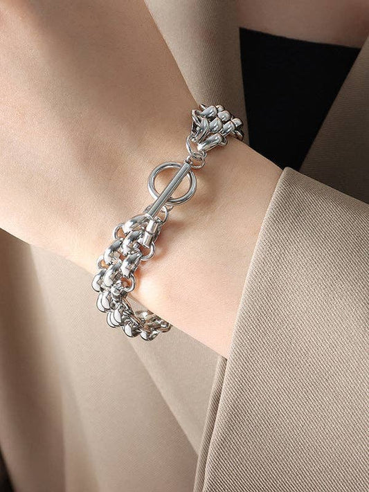 Elanora - Chains Solid Color Bracelet Accessories: SILVER / One_size