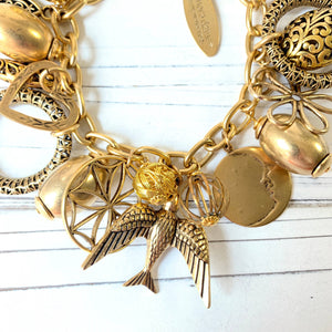 Lenora Dame - Vintage Inspired Gilded Charm Bracelet