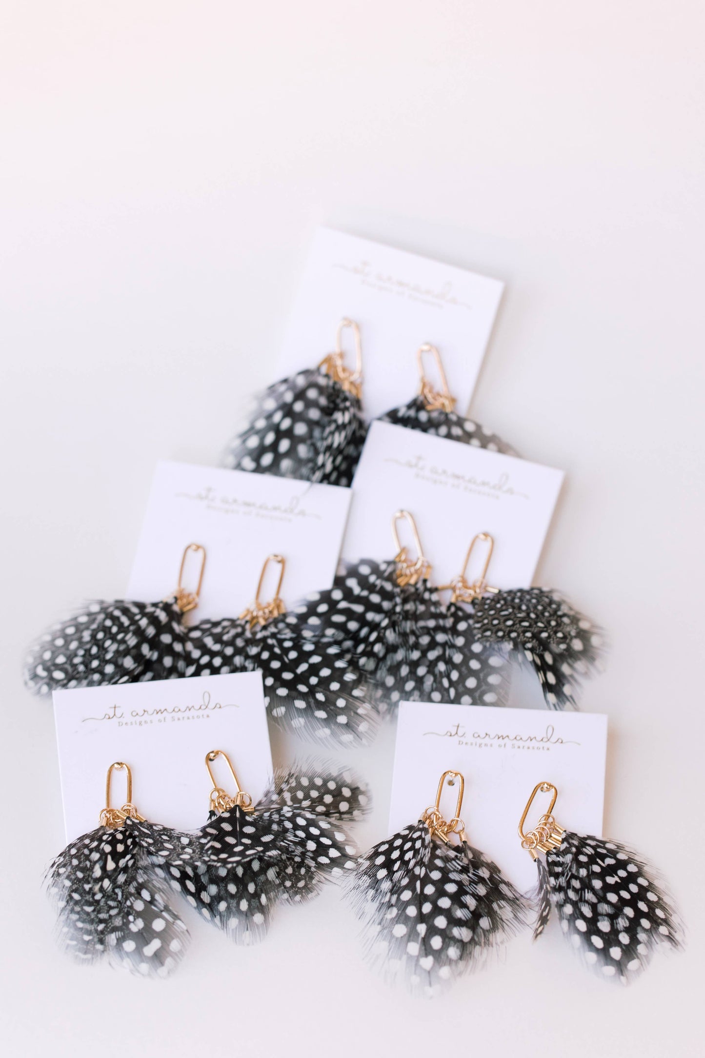 St Armands Designs of Sarasota - Spotted Feather Statement Tassel Earrings