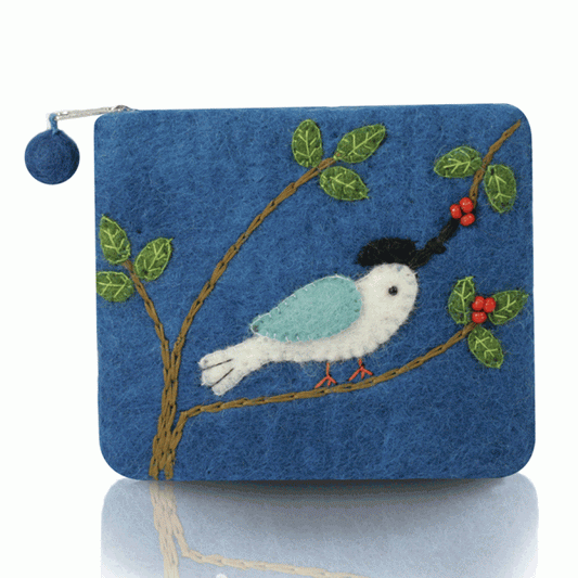 BNB Crafts Inc. - Bird on the Branch Theme Coin Purse: Turquoise
