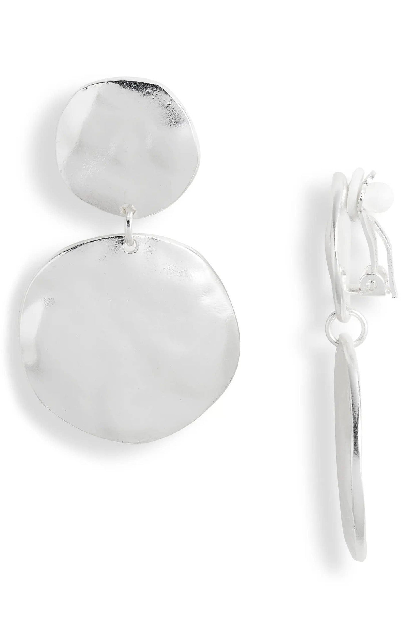 KARINE SULTAN - Irregular discs dangle clip on earrings: Gold