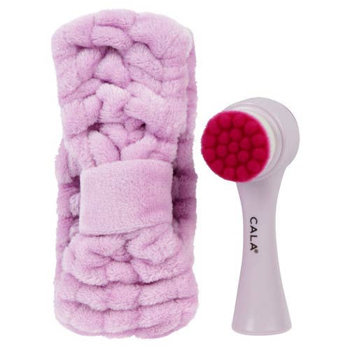 Best Beauty Group - CALA Goal to Glow Dual Action Facial Brush & Headband Set: Purple