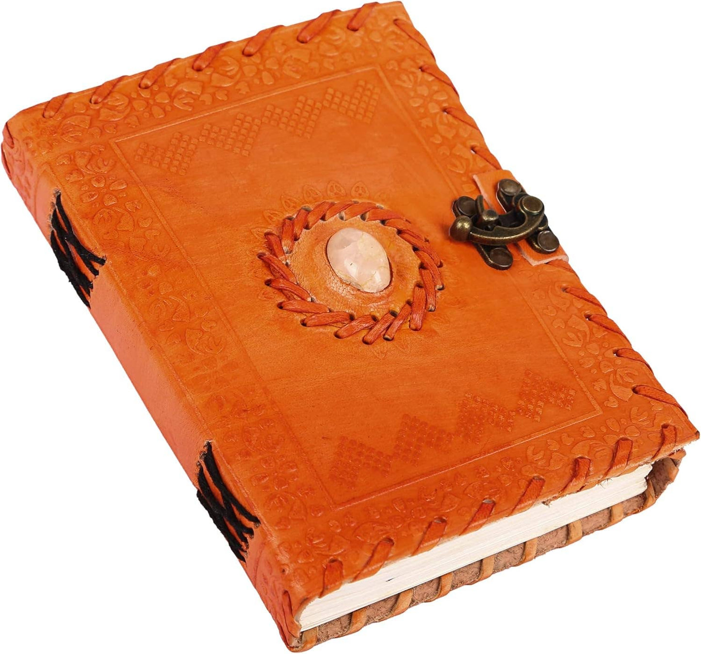 Tuzech Leather - Handmade 7x5 Leather Journal – Vintage Travel Writing Diary: Brown