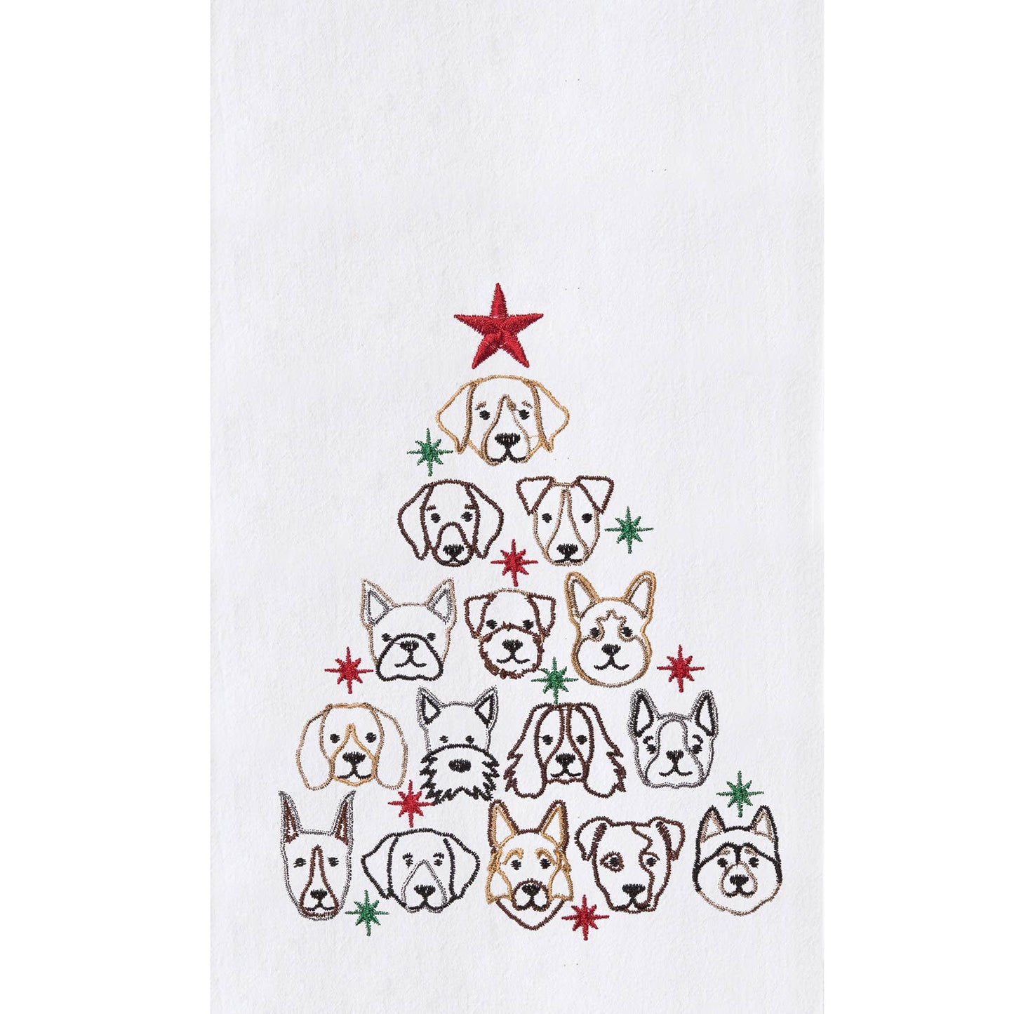 C&F Home - Christmas Dog Face Xmas Tree Kitchen Towel