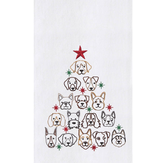 C&F Home - Christmas Dog Face Xmas Tree Kitchen Towel