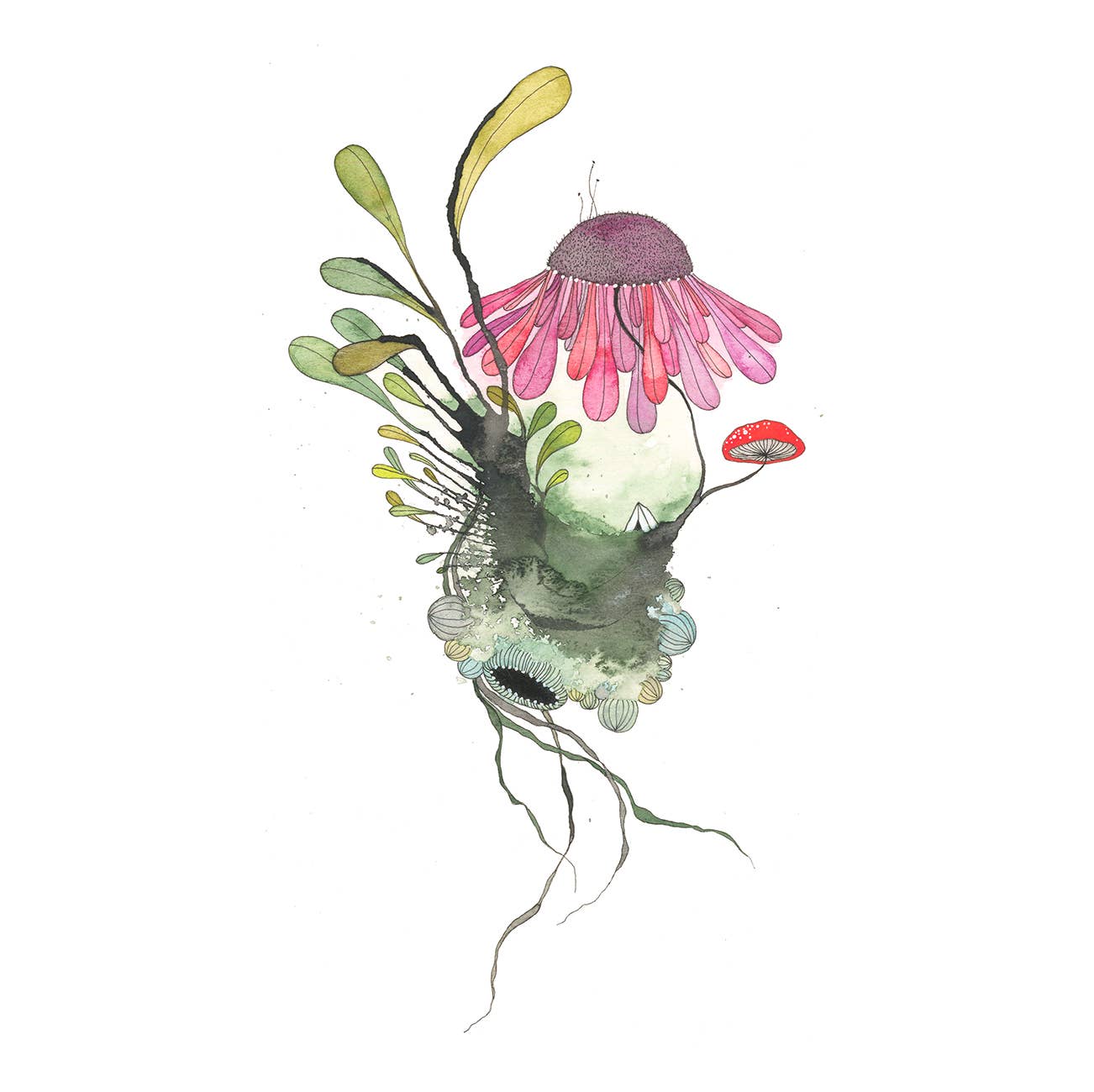 Melissa Moss Art - garden party - Greeting Card