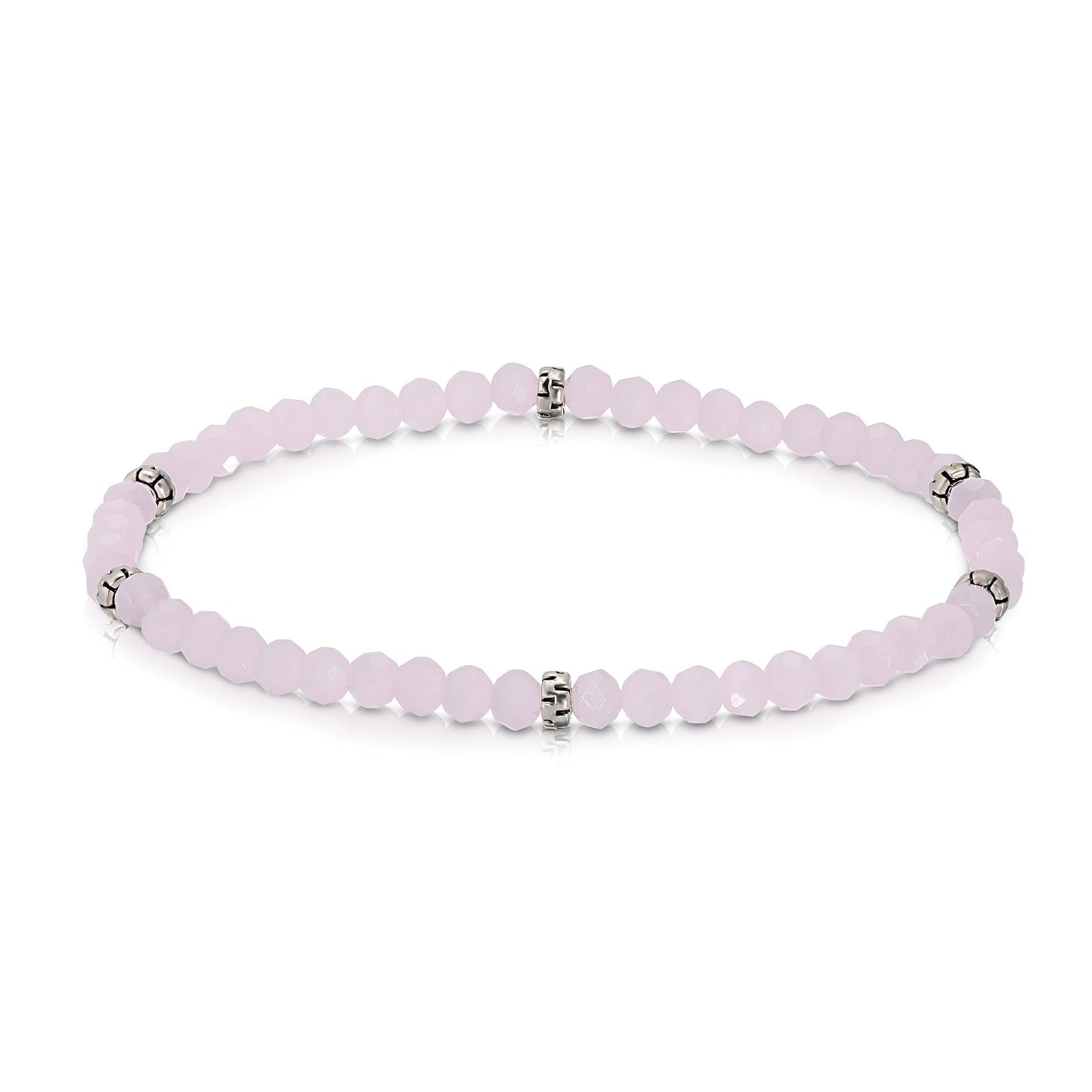 My Fun Colors - Mini Crystal Beaded Stretch Bracelet | So Many Great Colors!: Hematite+Silver Accent (MC814S)