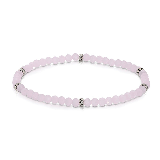 My Fun Colors - Mini Crystal Beaded Stretch Bracelet | So Many Great Colors!: Shell ab+Silver Accent (MC204S)