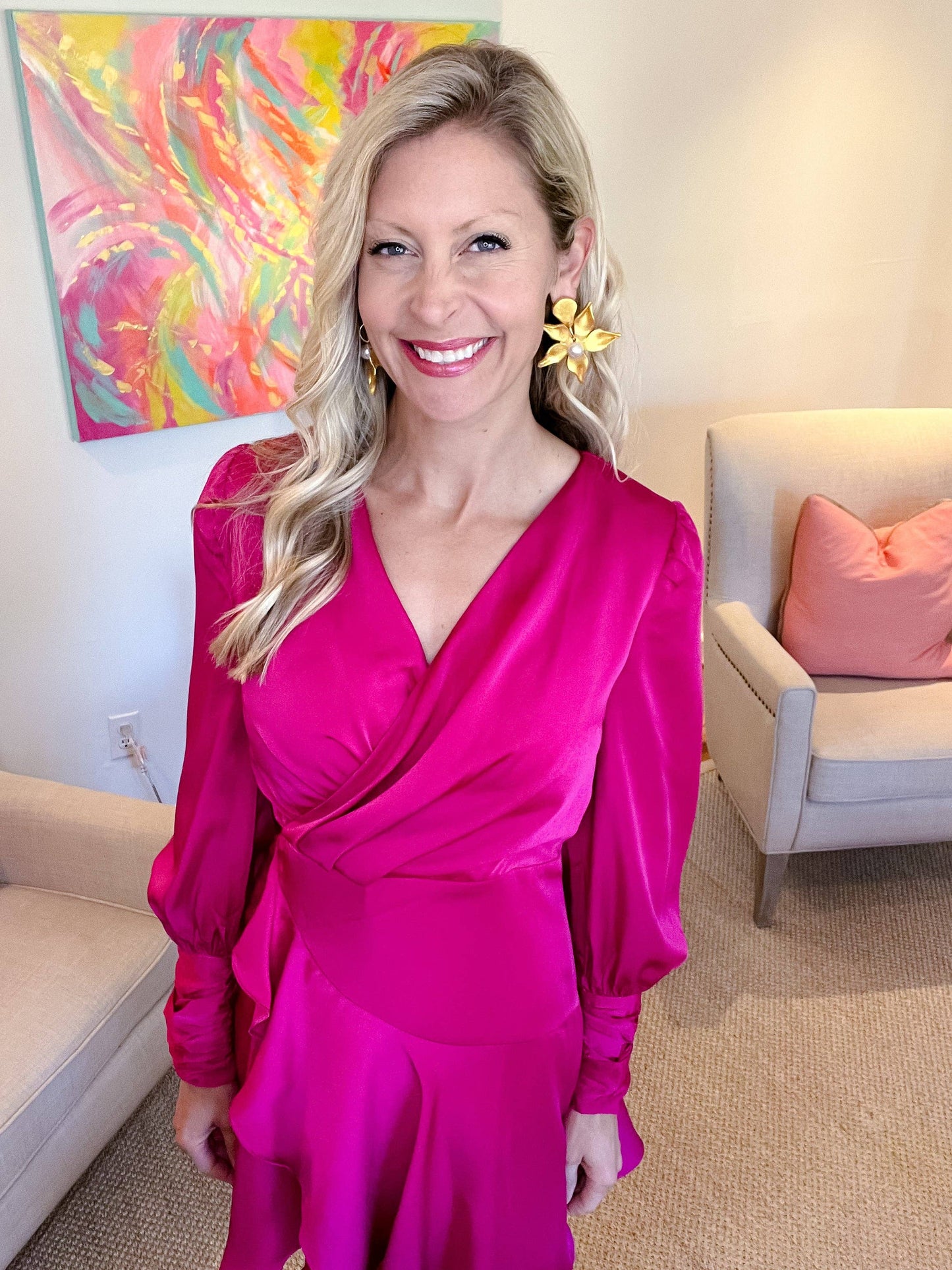 Hidden Truth Jewelry - Stargazer Lily & Pearl Dangles