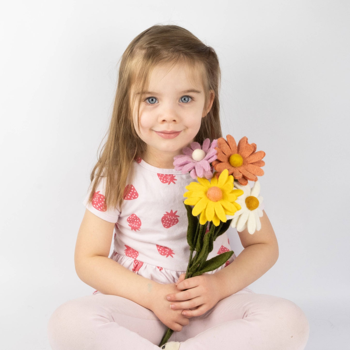 The Winding Road - Pastel Daisy Felt Flower Stems