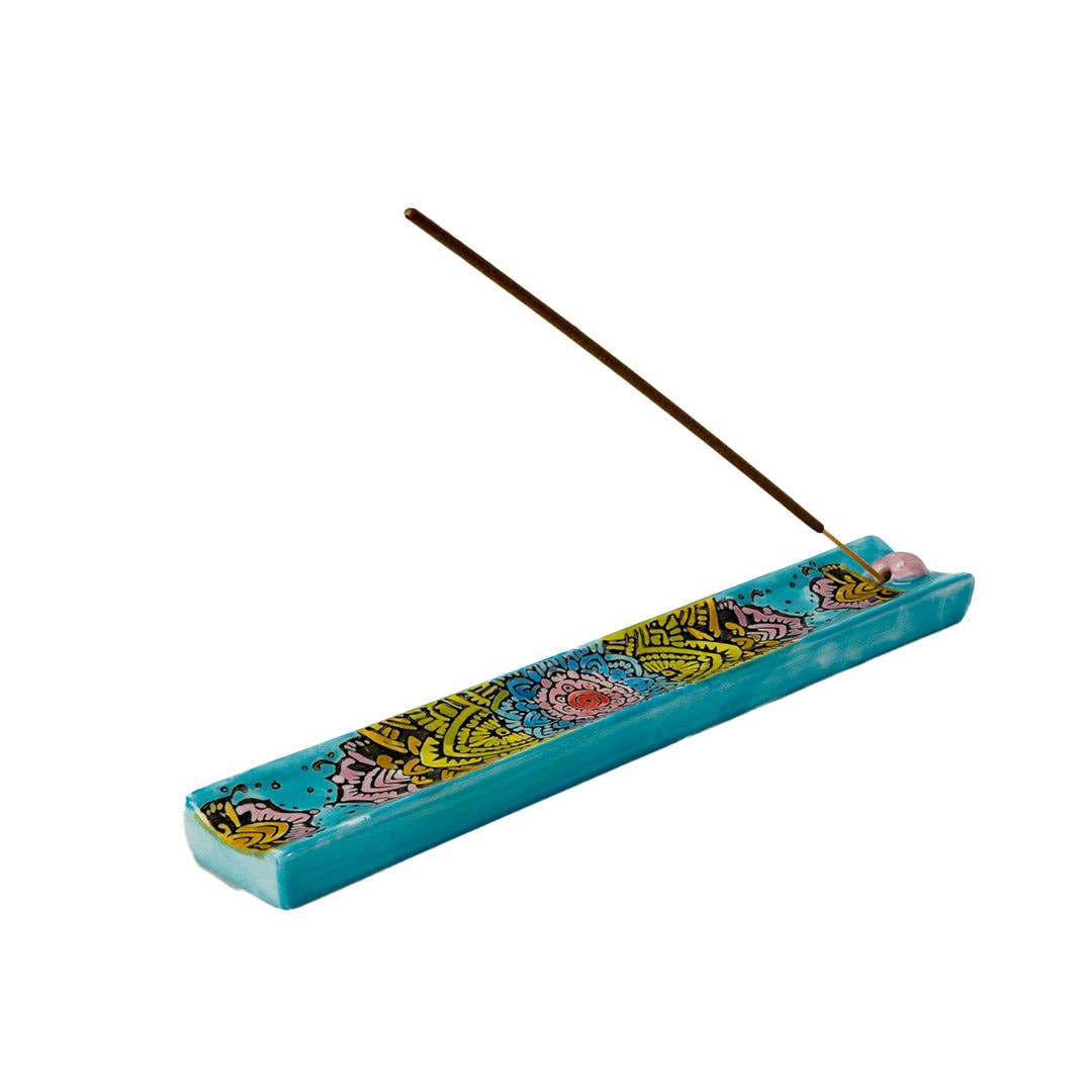 Urban Tokyo - Handpainted Ceramic Incense Holder 9 inch L Mandala (1/72)