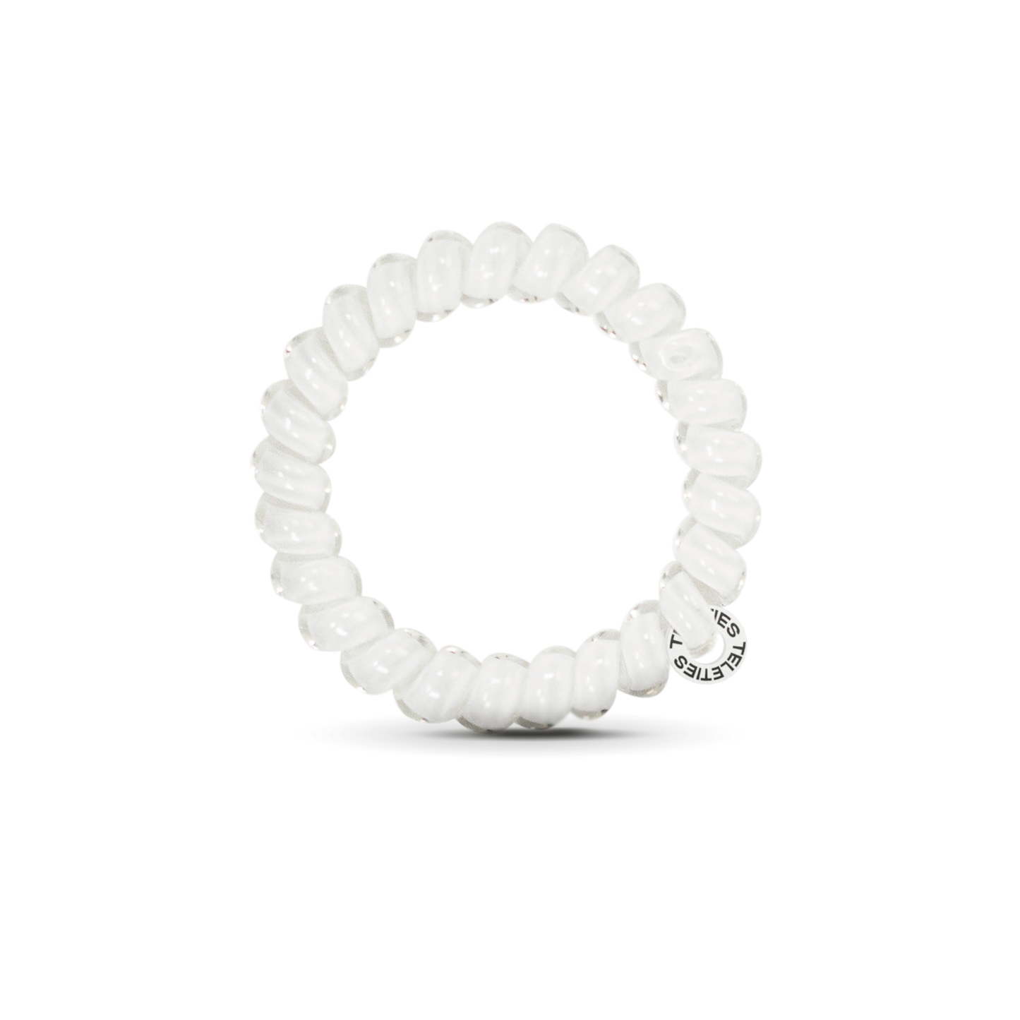 TELETIES - Spiral Hair Coils | Large | Coconut White Hair Ties: Large