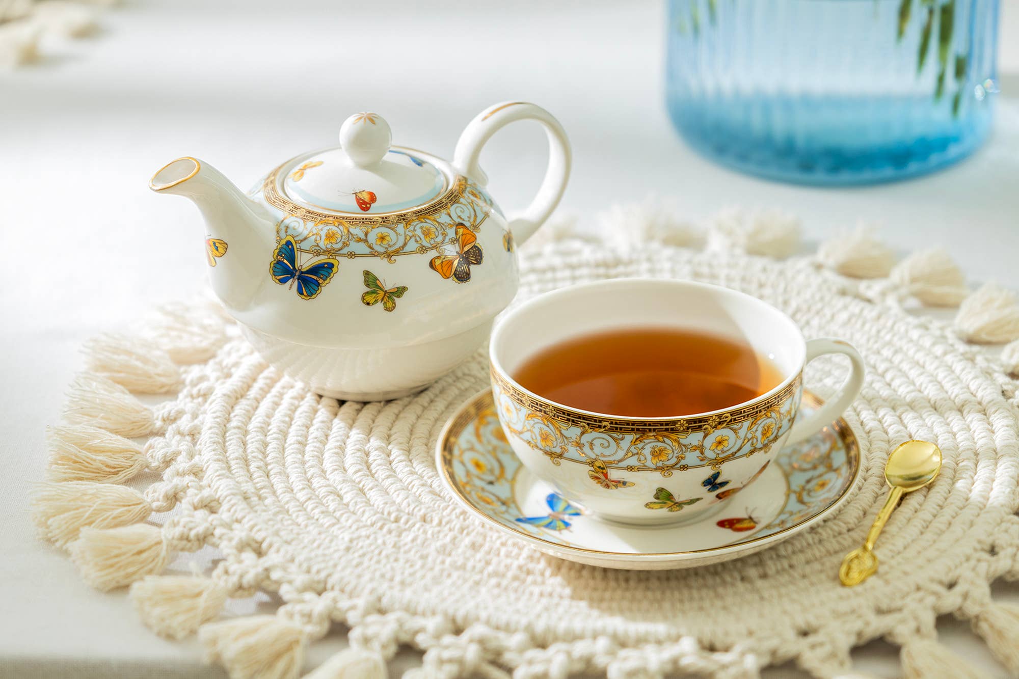 Grace Teaware Butterflies Tea For One - Thumbnail 2