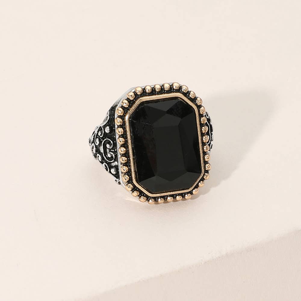 Sensibling Corp. - Rectangle Stone Stretch Ring
: Clear