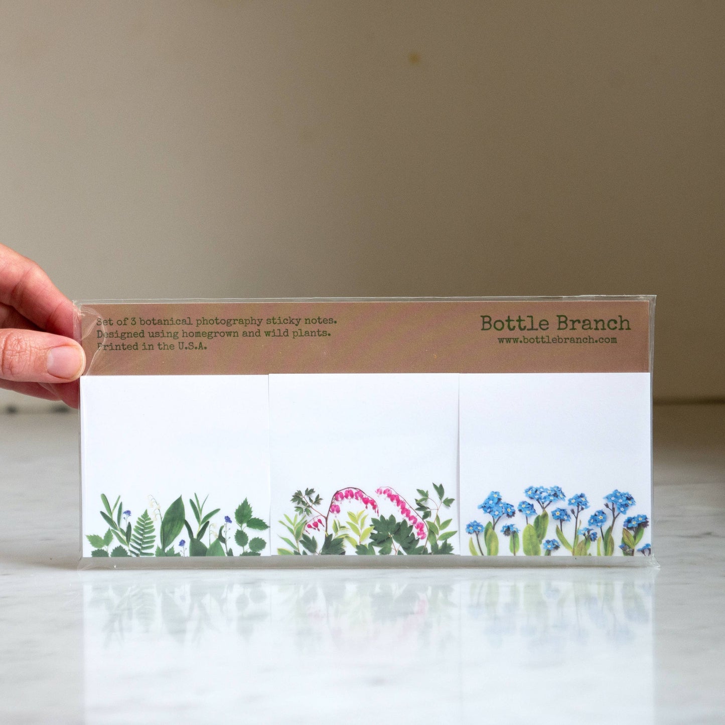 Bottle Branch - Sticky notes - 3 pack - woodland spring
