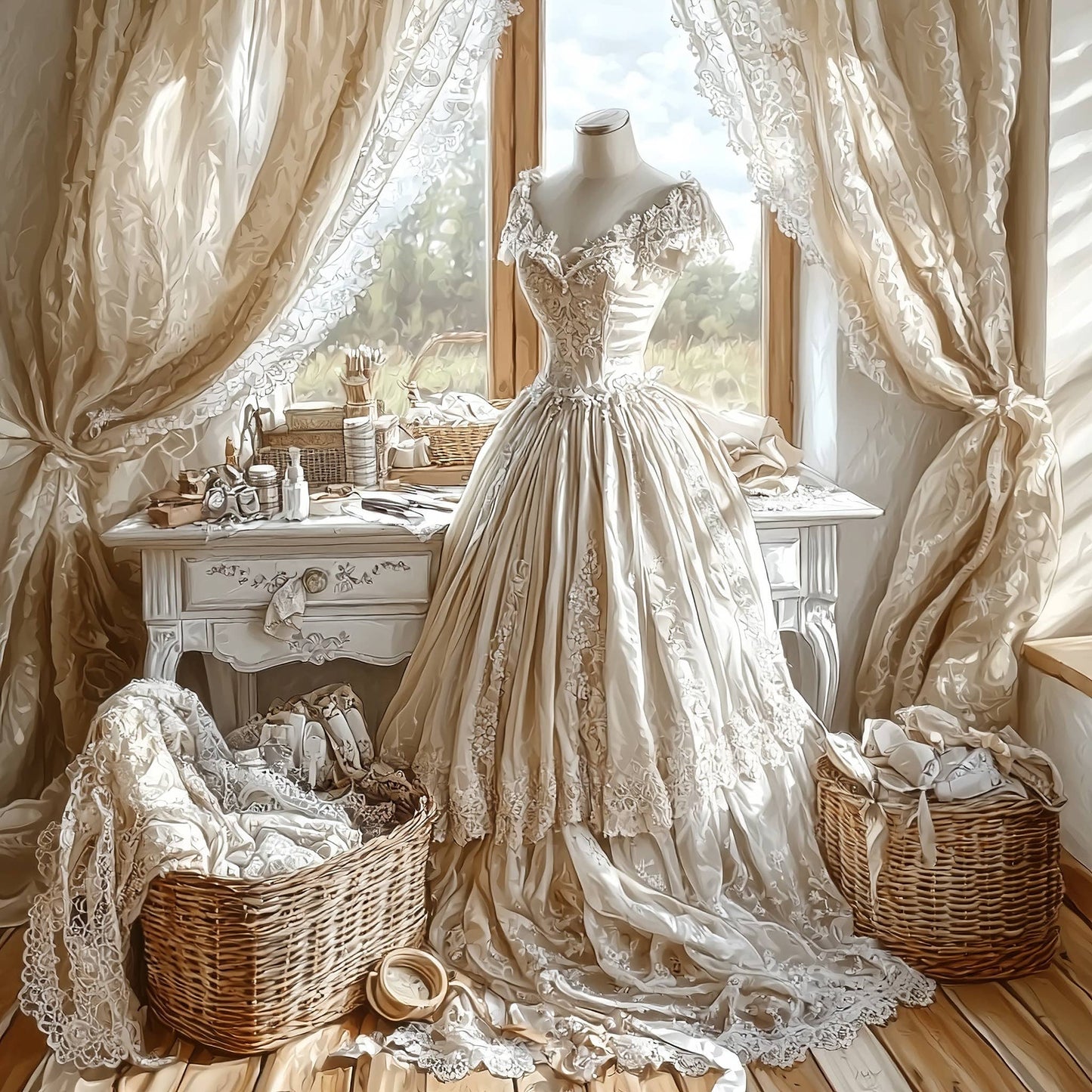 MOMENTS IN THYME - Victorian Bridal Cards: Irish Rose Doily