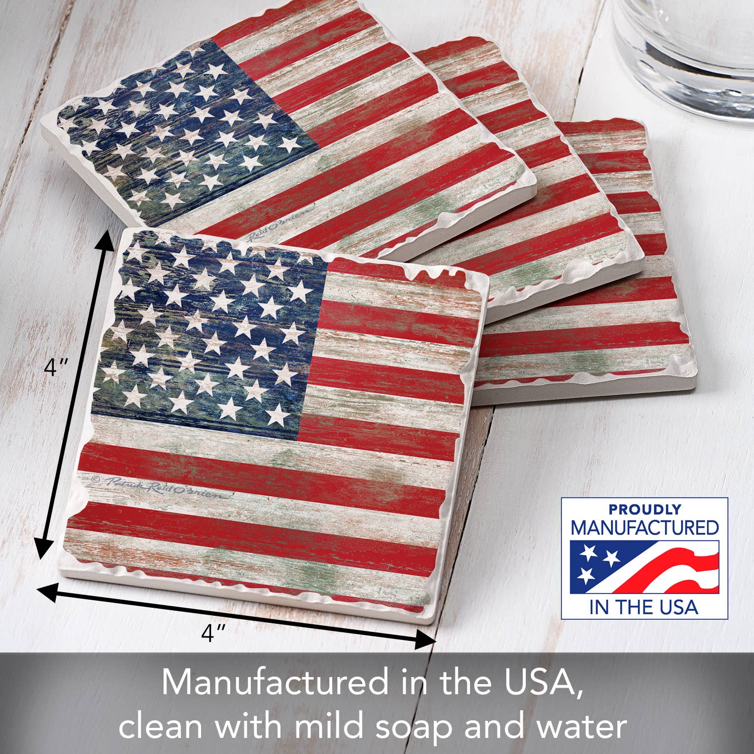 Americana Absorbent Tumbled Tile Coaster - Thumbnail 3