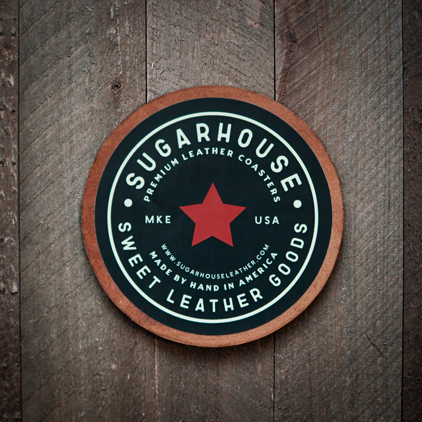 Sugarhouse Leather - Cats Are My Favorite People Leather Coaster